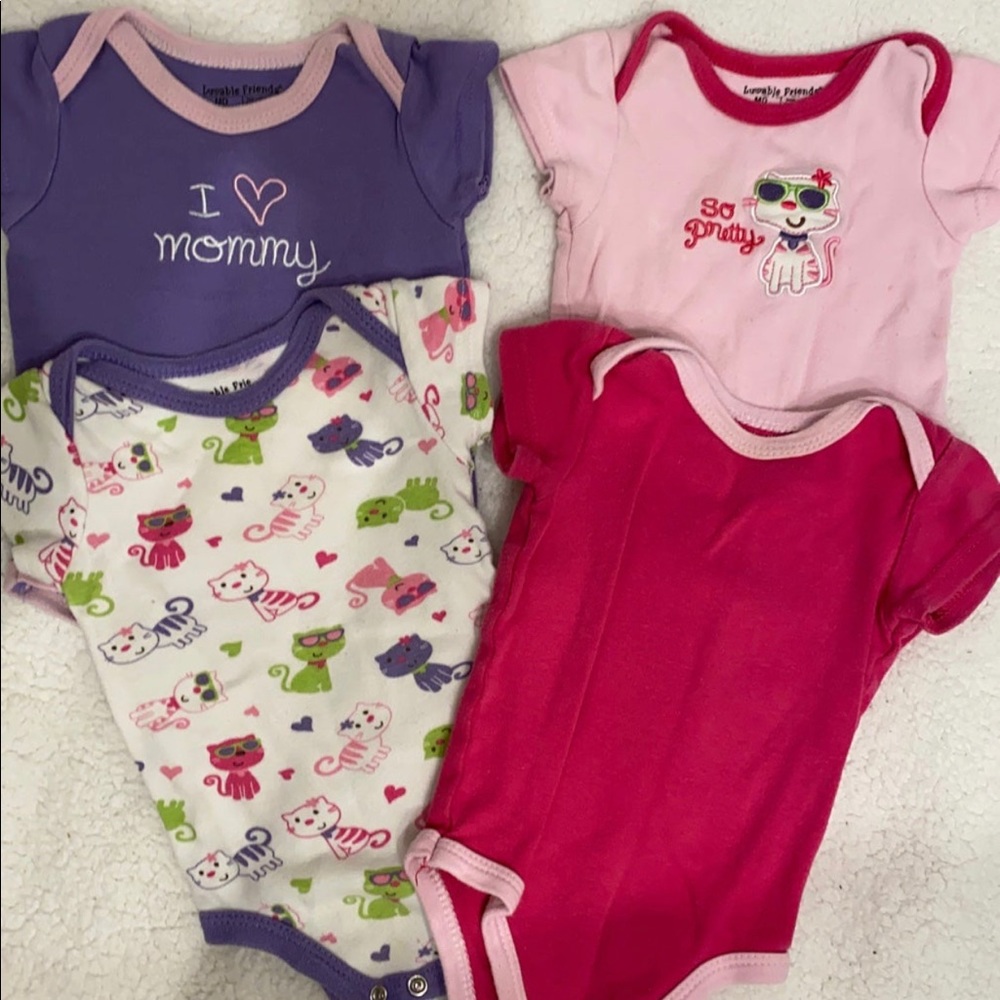 Lovable friends onesies for girls 3-6 month. So pretty. I love mommy.